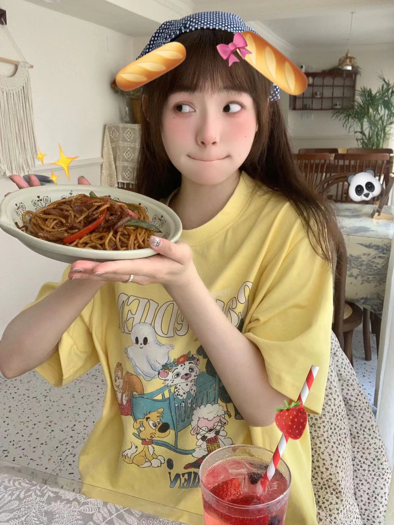高質量純棉220克精梳緊密手感好直播品質前印花短袖t恤女
