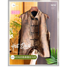 批发新中式国风拼接丝绒马甲高端女装复古盘扣上衣外穿洋气马夹春2026