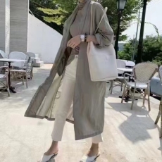 批发已出 26韩版新款单排扣薄款中长款风衣宽松外套长袖女