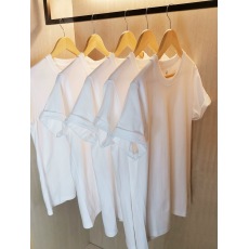 批发230g新疆棉花重磅纯棉圆领T恤厚实不透纯白短袖基础款