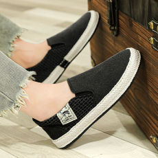 批发懒人帆布鞋老北京布鞋男春季运动一脚蹬渔夫休闲轻便<b class='q'>简约</b>2024新款