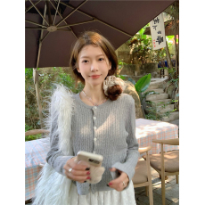 批发实拍实价~好韩温柔<b class='q'>针织</b>衫女春秋休闲百搭长袖<b class='q'>圆领</b><b class='q'>开衫</b>韩系上衣