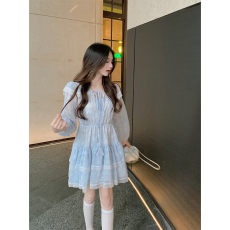 批发实拍~大码胖mm法式复古茶歇碎花<b class='q'>连衣裙</b>女新款甜美度假风蛋糕裙