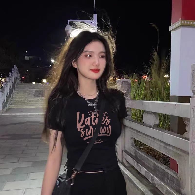 1*1純棉 高彈力美式夏季純欲辣妹短款修身小眾設計感別致上衣