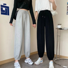 批发外贸运动裤女春夏<b class='q'>韩版</b>高腰显瘦卫裤<b class='q'>哈伦裤</b>束脚裤子女宽松百搭潮流