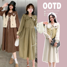 批发实拍2026春季新款孕妇装<b class='q'>连衣裙</b>两件套装