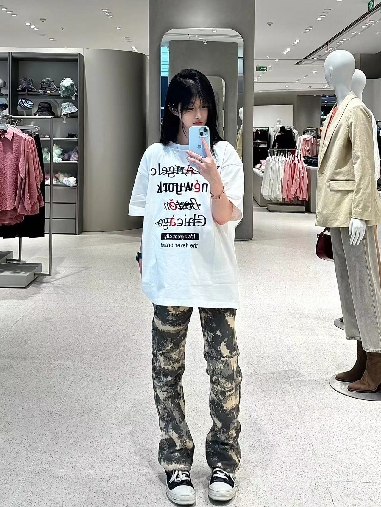 美式復古春秋磨毛短袖白色t恤女夏oversize寬鬆純棉半袖重磅上衣