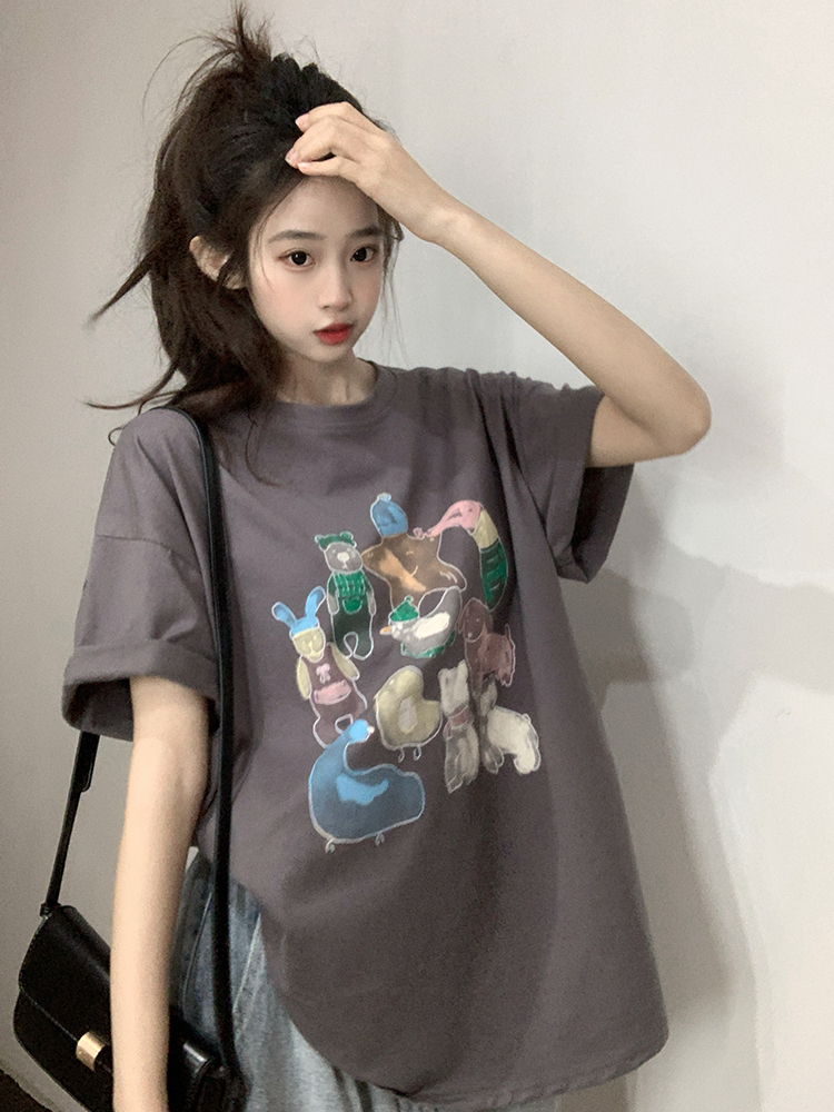 原創~實拍~印花純棉短袖T恤女印花半袖上衣