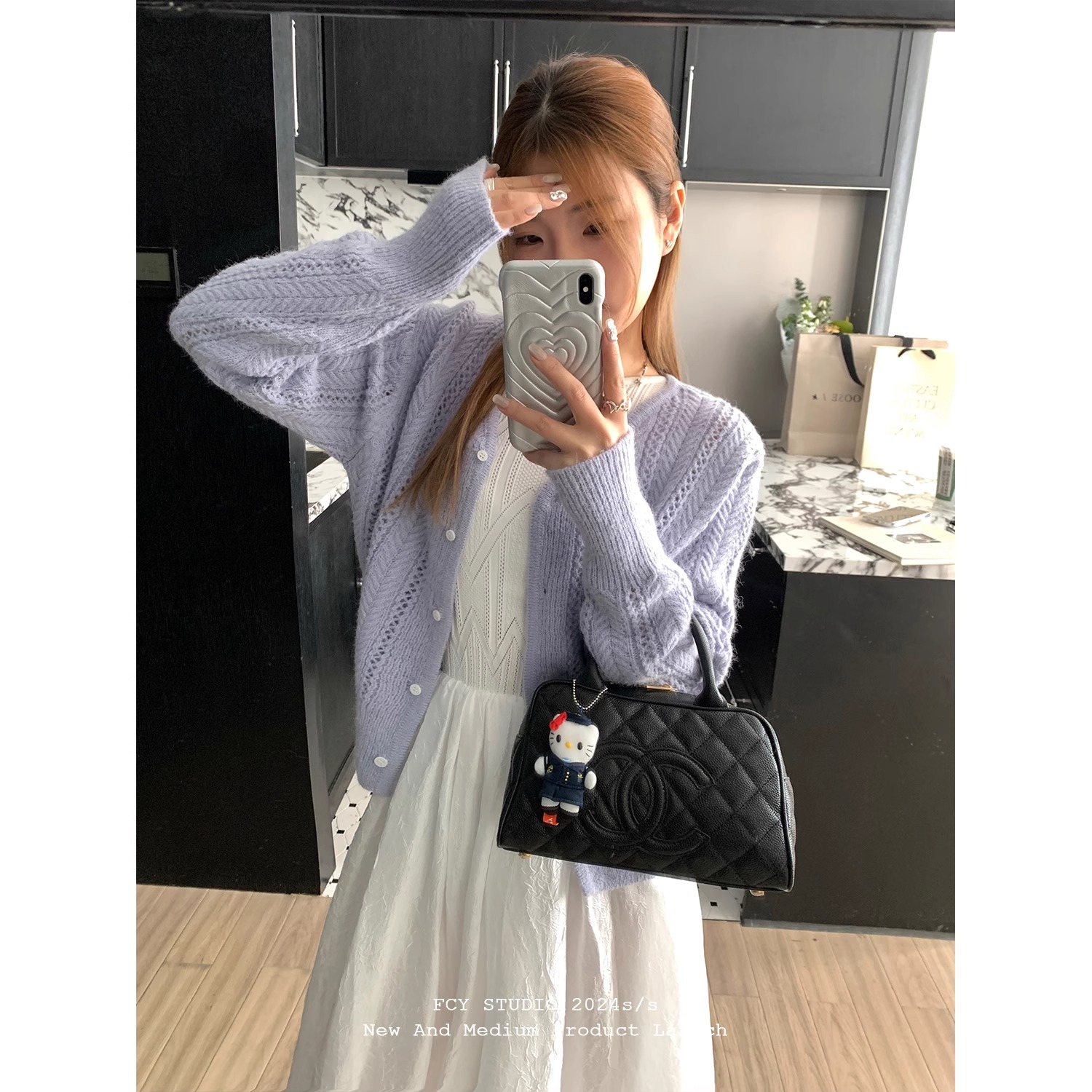 早春裝女2024高級感穿搭chic甜辣小香風清純職業連衣裙子初春套裝