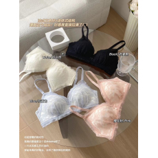 批发2024年春季新款少女轻薄法式三角杯内衣女套装文胸