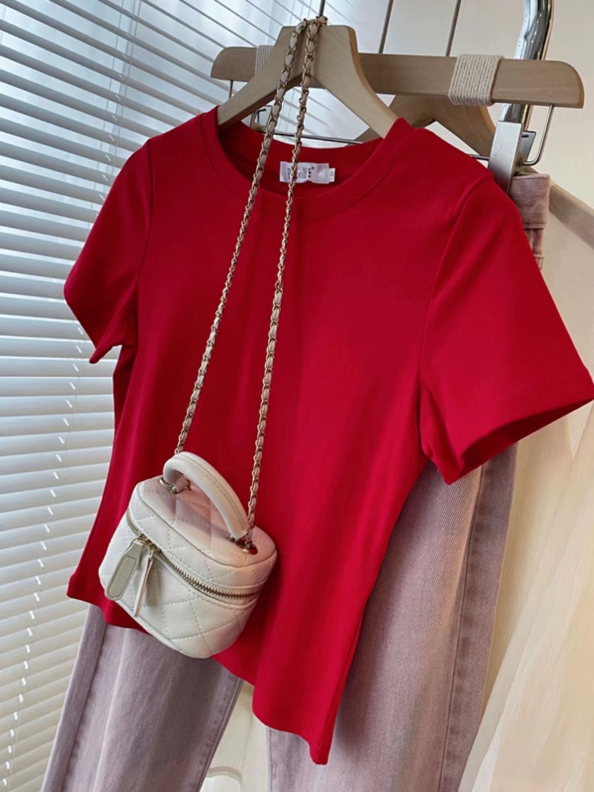 2024 new chic Hong Kong style navel-baring short-sleeved T-shirt for women summer high-waisted super slim short girly top