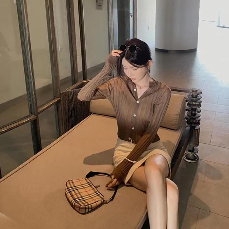 設計感小眾防曬針織開衫女春秋薄款短外套小個子洋氣修身長袖上衣