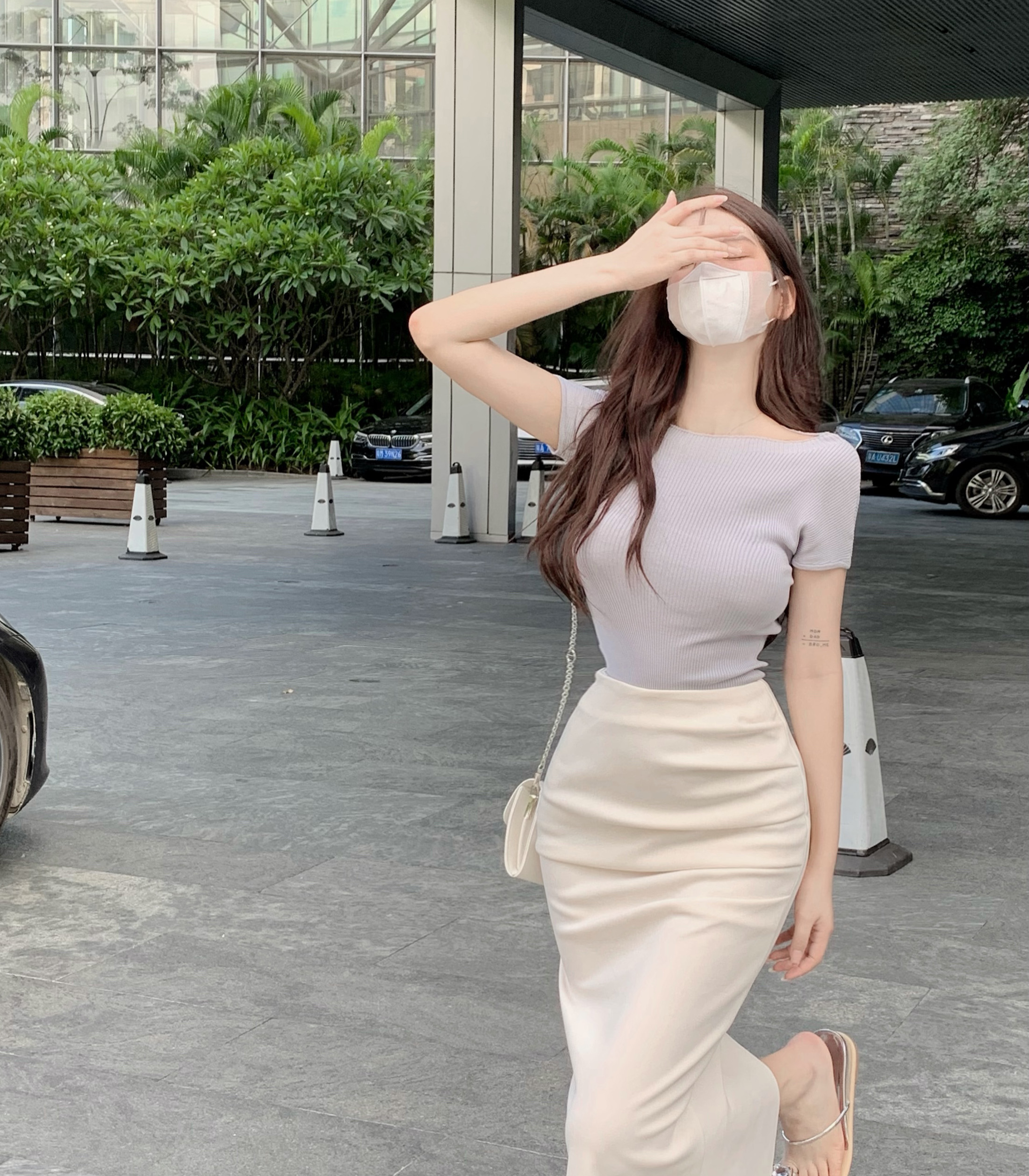 實拍~時尚氣質淑女純色修身針織衫顯瘦溫柔女短袖上衣