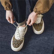 批发帆布鞋男款春季2024新款运动透气<b class='q'>复古</b>板鞋小众百搭厚底休闲布鞋子