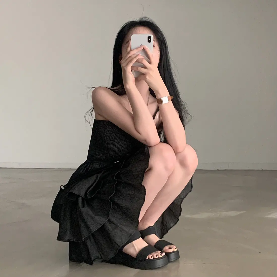 크림톤 블라우스 원피스 상세 이미지 10
