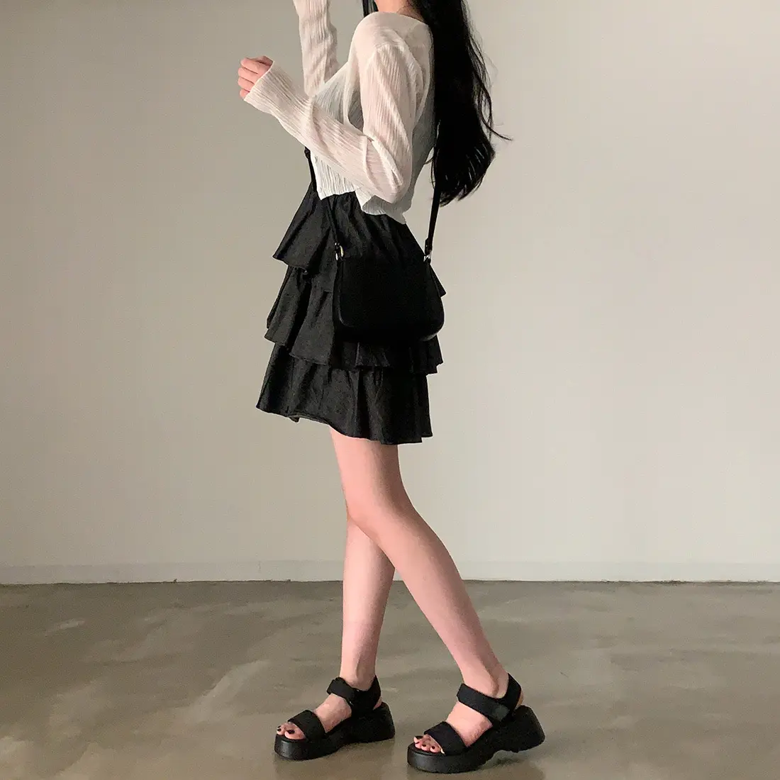 크림톤 블라우스 원피스 상세 이미지 12