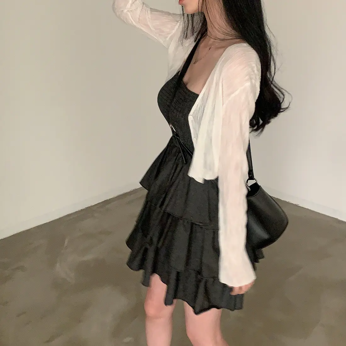 크림톤 블라우스 원피스 상세 이미지 13