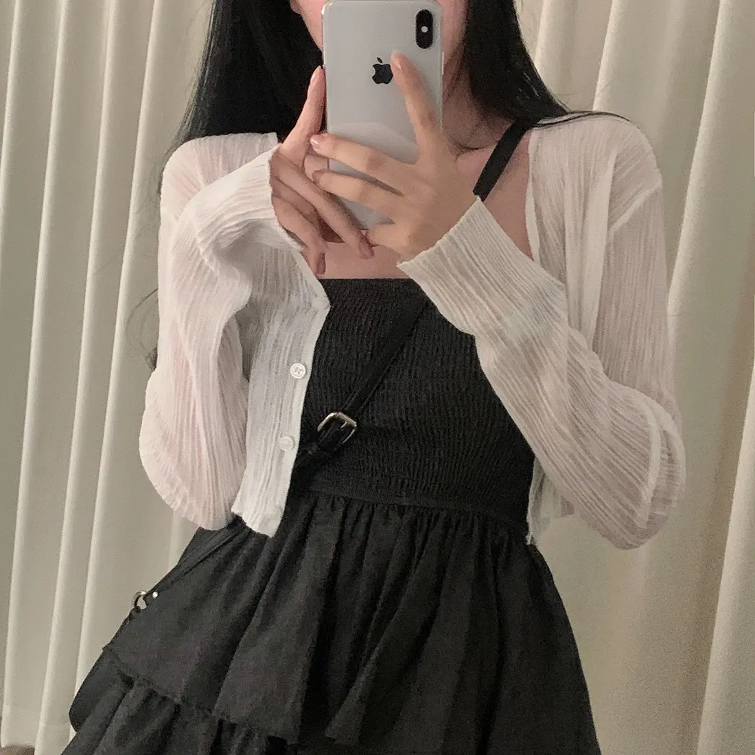 크림톤 블라우스 원피스 상세 이미지 17