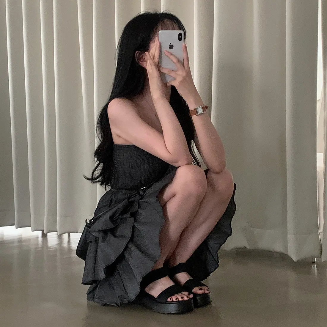 크림톤 블라우스 원피스 상세 이미지 18