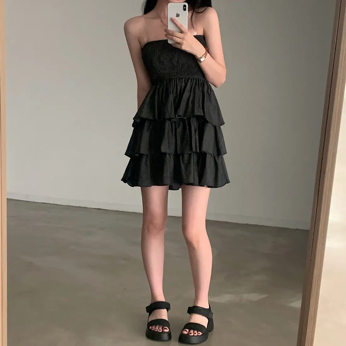 크림톤 블라우스 원피스 상세 이미지 27