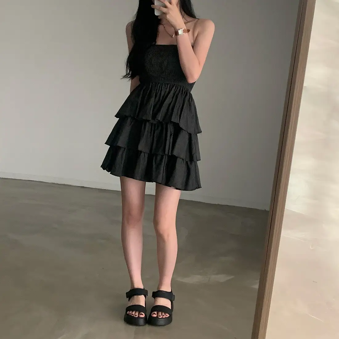 크림톤 블라우스 원피스 상세 이미지 28