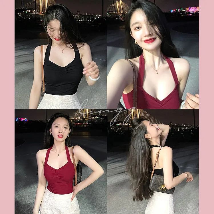 辣妹法式復古性感針織小吊帶顯瘦背心夏季新款上衣