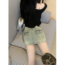 批发实拍实价 夏季新款<b class='q'>弹力</b>包臀半身裙<b class='q'>牛仔裤</b>裙