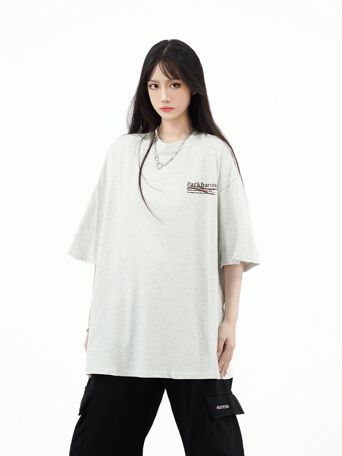 Amoeba美式復古字母短袖國潮原創寬鬆T恤女夏季百搭歐美高街半袖