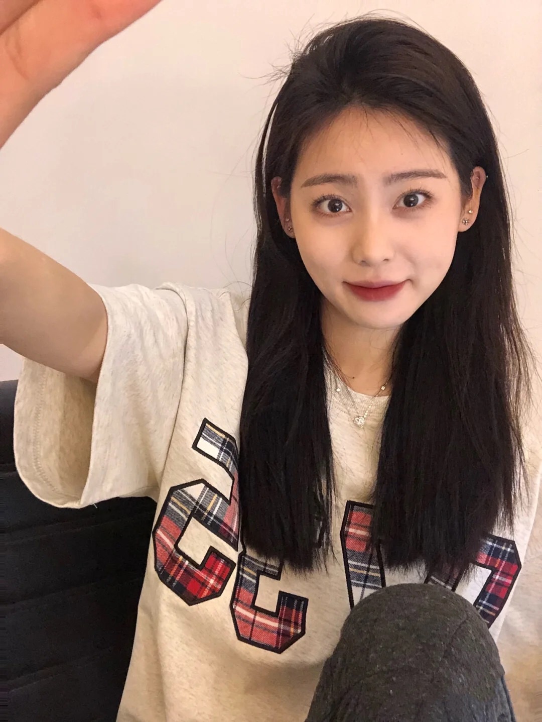 vintage美式復古潮牌格子印花數字短袖T恤男女情侶上衣小眾款