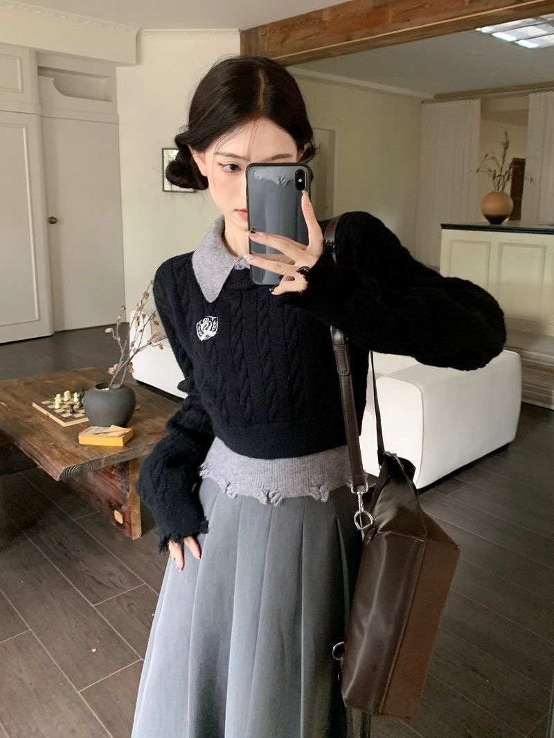 白色水貂絨毛衣女秋冬款2024新款設計感小眾寬鬆慵懶風內搭針織衫
