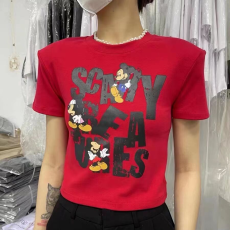 批发夏季上新网红时髦性感辣妹减龄卡通字母印花露背修身短款<b class='q'>T</b><b class='q'>恤</b>