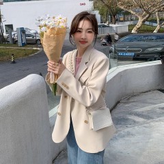 Hong Kong style niche design blazer spring women's 2024 new tops temperament slim casual small suit