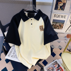 批发实拍 220g珠地面料 夏季Polo领短袖T恤<b class='q'>男</b>女宽松300斤休闲<b class='q'>体恤</b>上衣