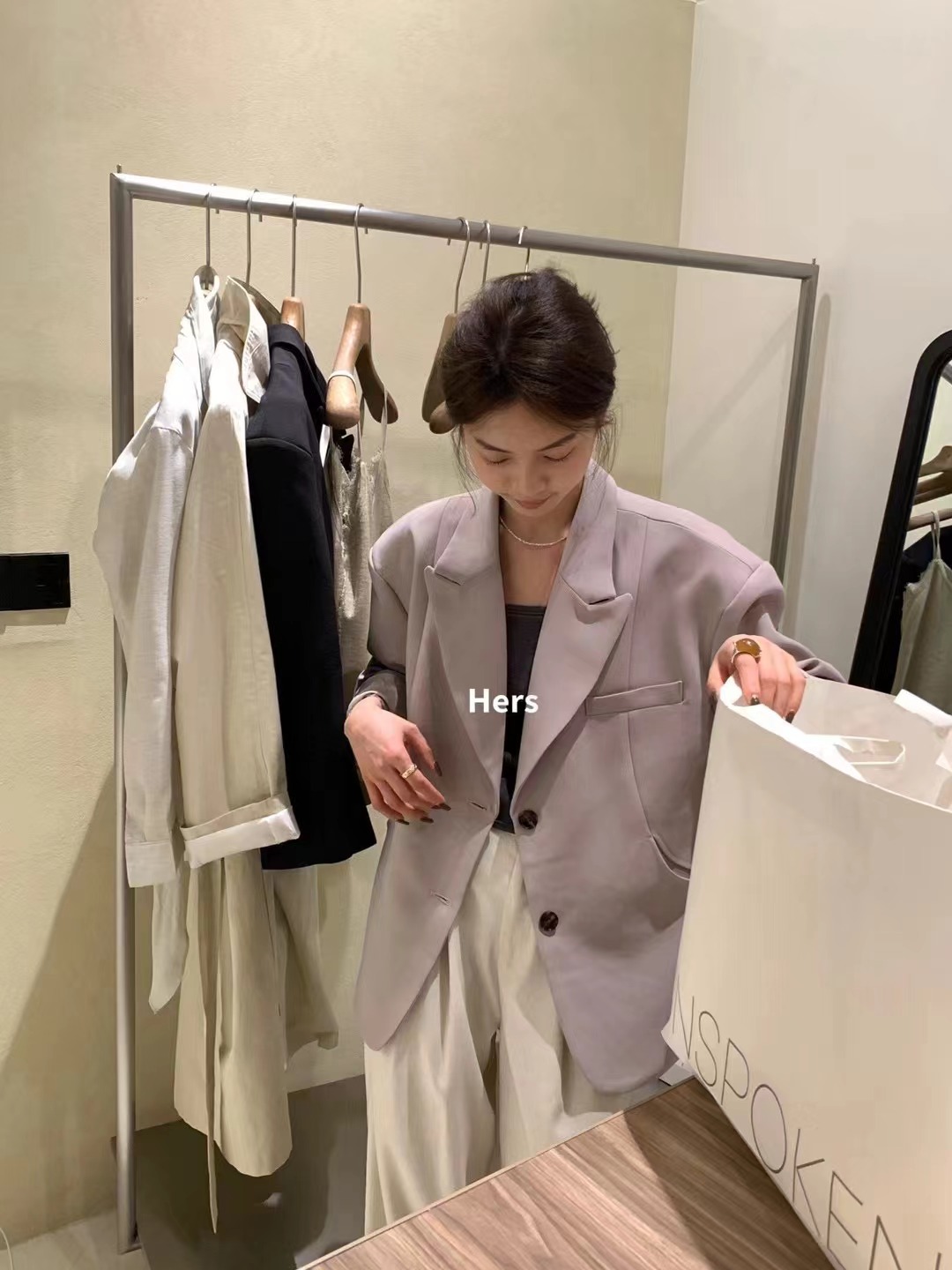 hers 봄 새로운 블레이저 정장 디자인 센스 틈새 시장 느슨한 여가 패션 기질 정장 맨위