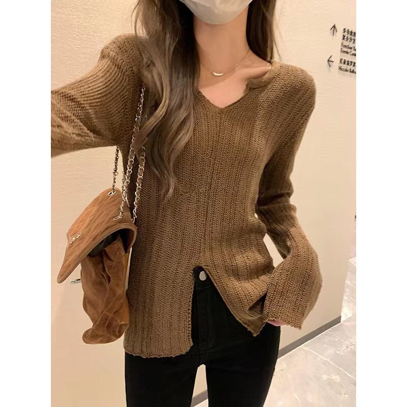 2024早春新款女裝針織內搭打底衫早春季修身辣妹上衣別致絕美小衫