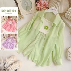 批发女<b class='q'>童</b><b class='q'>防晒衣</b><b class='q'>套装</b>夏季薄款2026新款防晒服长袖衬衫吊带短裤三件套