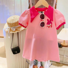 批发女童时髦卡通POLO裙子2026夏季新款儿童露背大蝴蝶结<b class='q'>卫衣</b><b class='q'>连衣裙</b>潮