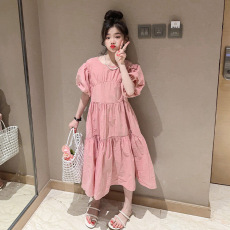 批发女童泡泡袖连衣裙2025春季新款<b class='q'>儿童</b>公主裙子高级感法式甜美<b class='q'>蓬蓬裙</b>