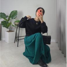 批发清仓特价 不退不换 chic早春高腰宽松显瘦中长款半身裙 鹿皮绒