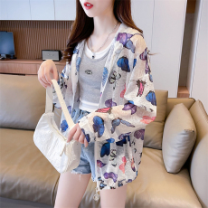 批发实拍冰丝纳米丝薄款<b class='q'>中长款</b>宽松<b class='q'>开衫</b>拉链防晒衣连帽外套女