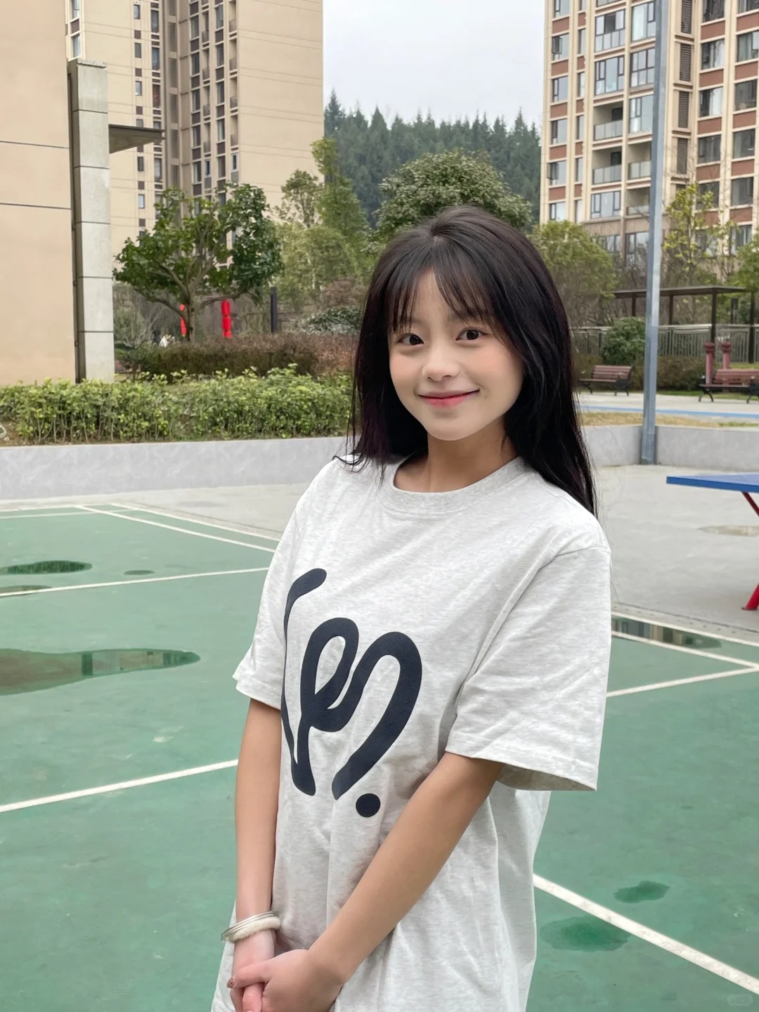 夏季新品塗鴉愛心純棉短袖T恤女校園簡約基礎款時尚百搭半袖上衣