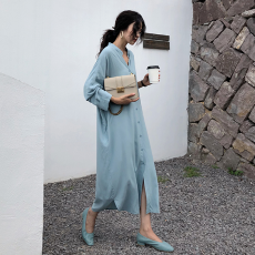 批发2026早春装大码女装长袖胖MM<b class='q'>衬衫</b>宽松长款开叉闺蜜衬