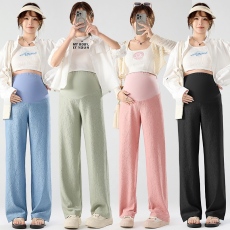 批发实拍新款春季高腰百搭时尚<b class='q'>孕妇</b><b class='q'>慵懒</b>裤皱褶阔腿裤拖地直筒<b class='q'>休闲</b>裤