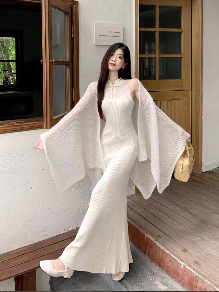 한국 동대문 하얀 달빛 느긋한 바람 단색 숄 오픈 가디건 여성 에어컨 셔츠 태양 보호 셔츠