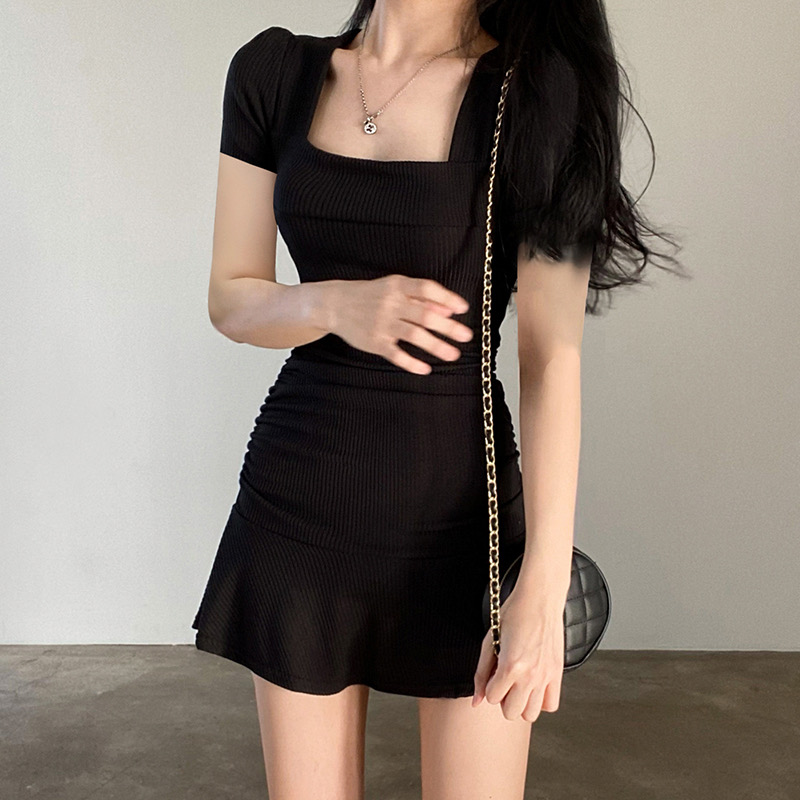 連衣裙娃娃裙A字裙小黑裙t恤女蛋糕裙包臀裙泡泡袖針織短裙