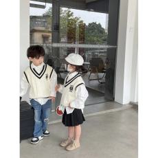 批发童装儿童针织马甲秋季新款男女童坎肩中小童毛衣背心宝<b class='q'>宝马</b>夹外穿
