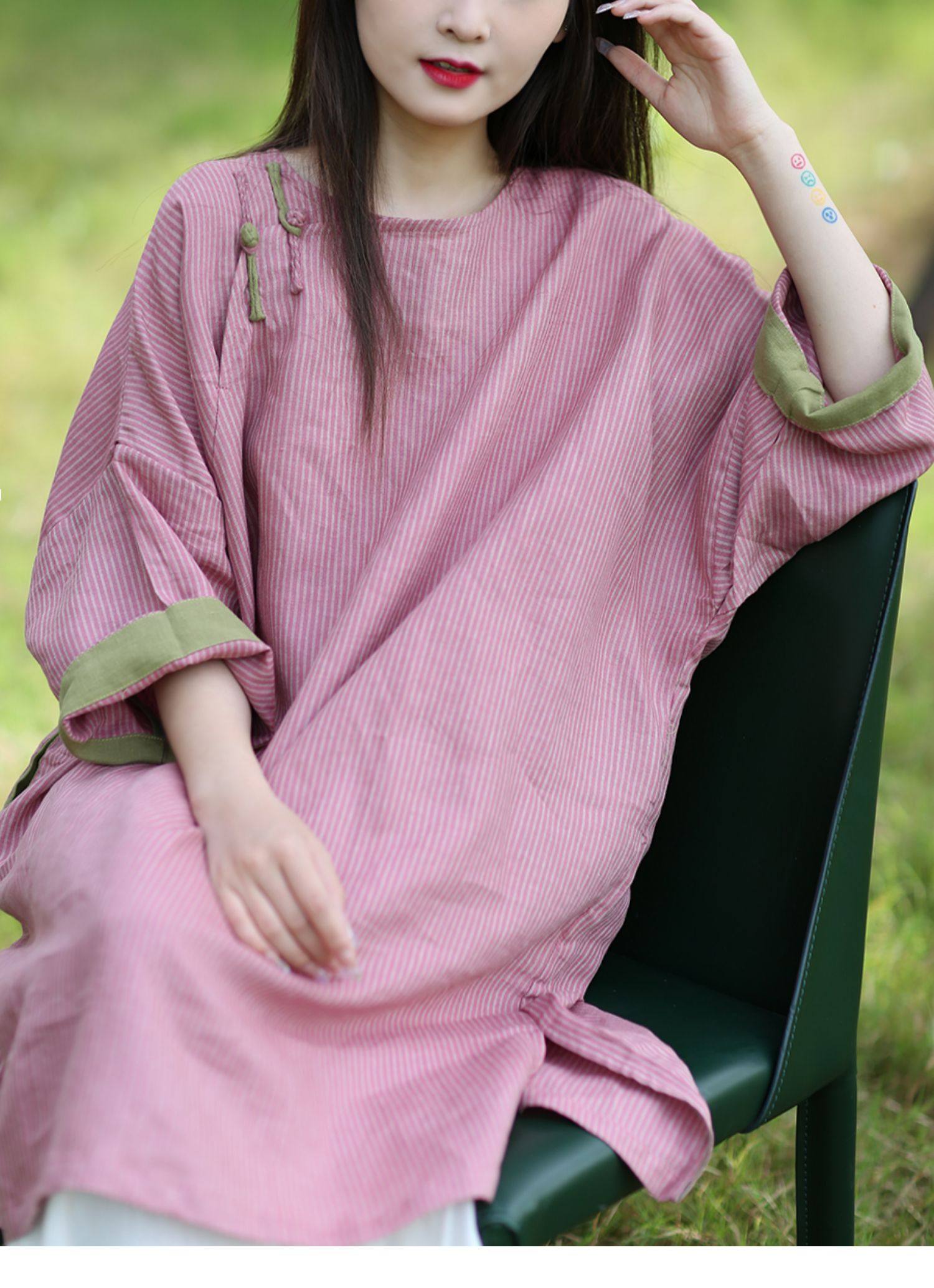原创设计棉麻女装复古盘扣中式中长款亚麻民族风衬衫