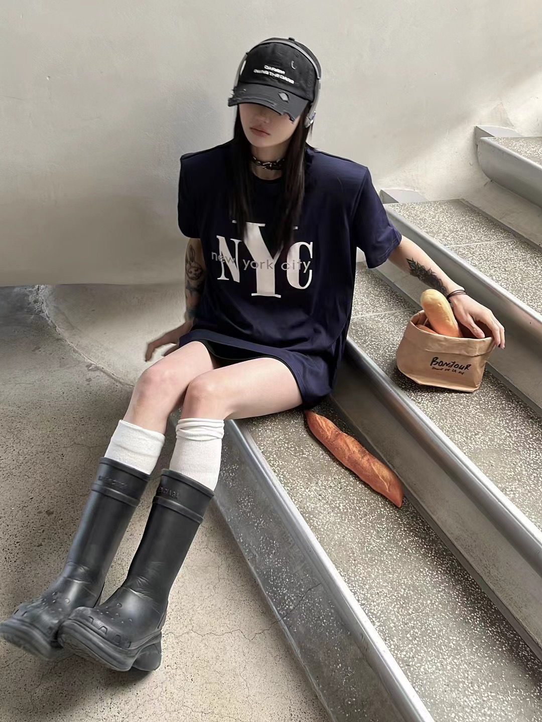 2024 Early Spring New Letter Printed Loose and Western Style No Shoulder Pad Short Sleeve T-Shirt for Women