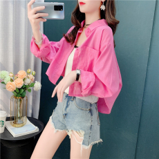 批发官方图<b class='q'>短</b>款设计感2026长袖糖果色衣薄款开衫防晒<b class='q'>外套女</b>