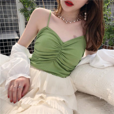 批发法式小吊带背心女外穿网红爆款美背西装内搭打底简约别致针织上衣